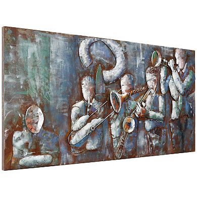 Jazz Band Mixed Media Iron Dimensional Wall Art