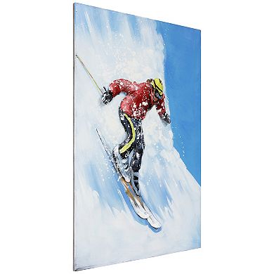 Skiing Mixed Media Iron Dimensional Wall Art