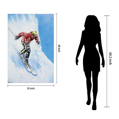 Skiing Mixed Media Iron Dimensional Wall Art