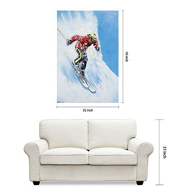 Skiing Mixed Media Iron Dimensional Wall Art