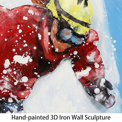 Skiing Mixed Media Iron Dimensional Wall Art