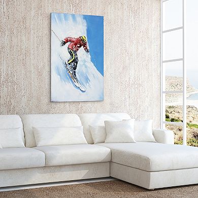 Skiing Mixed Media Iron Dimensional Wall Art