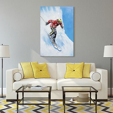 Skiing Mixed Media Iron Dimensional Wall Art