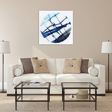 Empire Art Direct Blue Stripes 2 Glass Wall Art