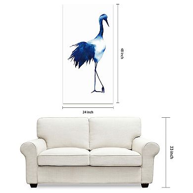 Empire Art Direct Ink Drop Crane 1 Glass Wall Art