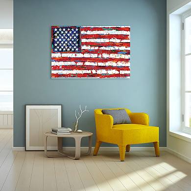 Empire Art Direct Dramatic Stars & Stripes Flag Glass Wall Art