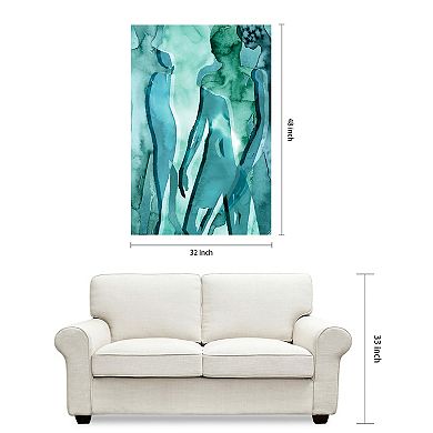 Empire Art Direct Water Women II Glass Wall Art