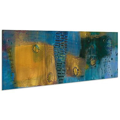 Empire Art Direct Reedy Blue I Glass Wall Art