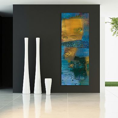 Empire Art Direct Reedy Blue I Glass Wall Art