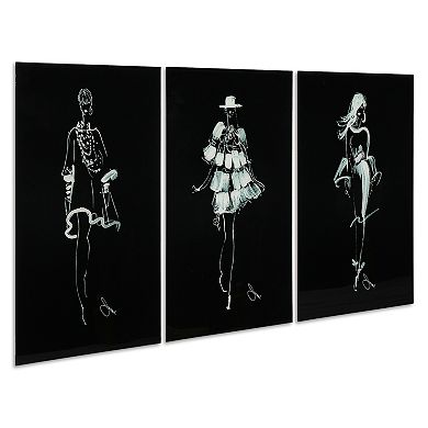 Empire Art Direct Fashion Walk Glass Wall Art 3-piece Set