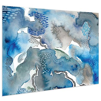 Empire Art Direct Subtle Blues II Glass Wall Art