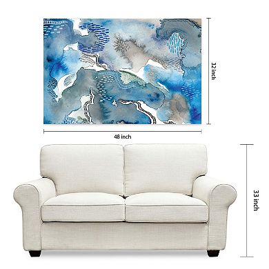 Empire Art Direct Subtle Blues II Glass Wall Art