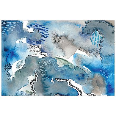 Empire Art Direct Subtle Blues II Glass Wall Art