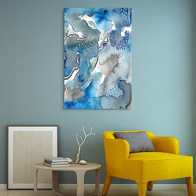 Empire Art Direct Subtle Blues II Glass Wall Art