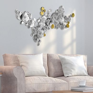 Flying Discs Etched Metal Wall Sculpture