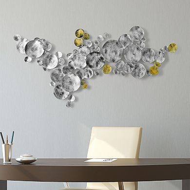 Flying Discs Etched Metal Wall Sculpture