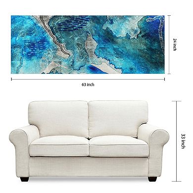 Empire Art Direct Subtle Blues A Glass Wall Art