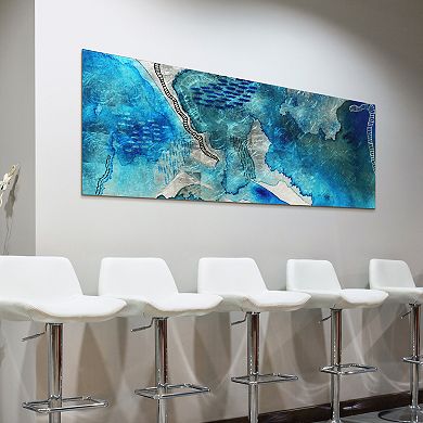 Empire Art Direct Subtle Blues A Glass Wall Art