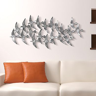 Flock Etched Metal Wall Sculpture