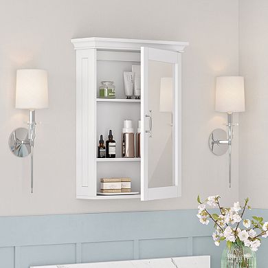 RiverRidge Home Somerset White Mirror Wall Cabinet