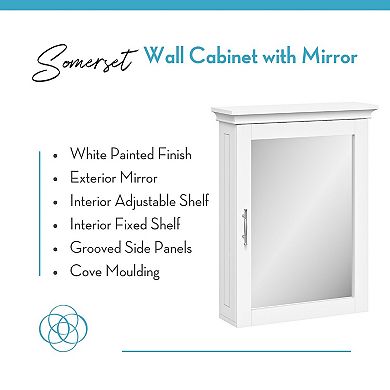 RiverRidge Home Somerset White Mirror Wall Cabinet