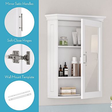 RiverRidge Home Somerset White Mirror Wall Cabinet