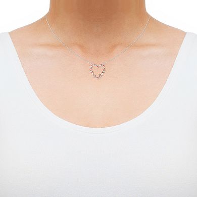 Two Tone 10k Gold 1/6 Carat T.W. Diamond Heart Pendant Necklace