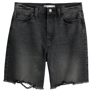 Juniors' SO® High Waisted Dad Shorts