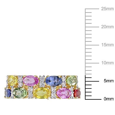 Stella Grace 14k Gold Multi-Color Sapphire Semi-Eternity Ring