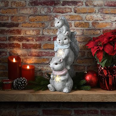 National Tree Company LED Squirrel Trio Figurine Floor Decor