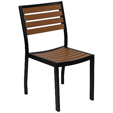 Flash Furniture Outdoor Stackable Side Chair 2-Piece Set