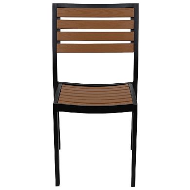 Flash Furniture Outdoor Stackable Side Chair 2-Piece Set