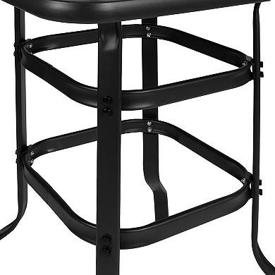 Flash Furniture 27.5-in. Black Tempered Glass Patio Bar Table