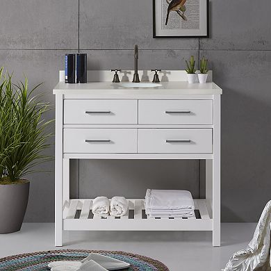 Alaterre Furniture Harrison White Vanity Cabinet