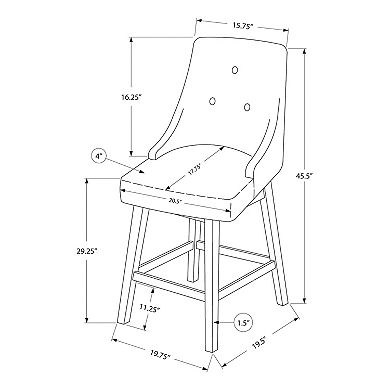 Monarch 2-pc. Tufted Swivel Barstool Set