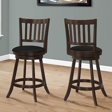 Monarch 2-pc. Swivel Slat Back Counterstool Set