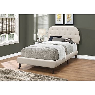 Monarch Tufted Upholstered Queen Bed