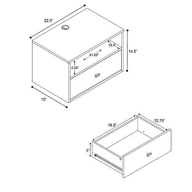 Prepac Floating Nightstand Wall Decor