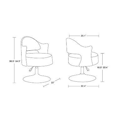 MANHATTAN COMFORT Bopper Adjustable Height Swivel Accent Chair