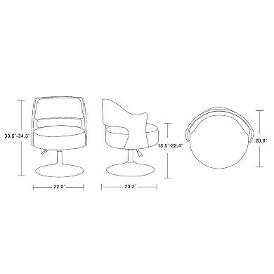 MANHATTAN COMFORT Salon Adjustable Height Swivel Accent Chair