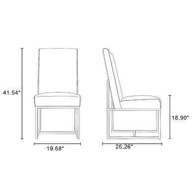 MANHATTAN COMFORT Element Velvet Dining Chair 2-piece Set