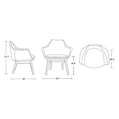 MANHATTAN COMFORT Cronkite Accent Arm Chair 2-piece Set