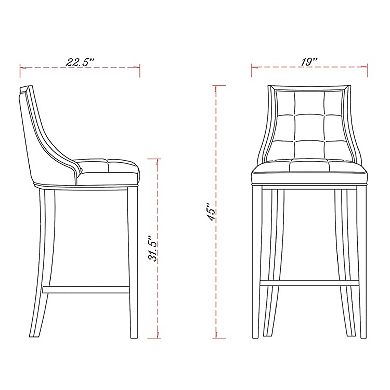 MANHATTAN COMFORT Fifth Avenue Bar Stool 3-Piece Set