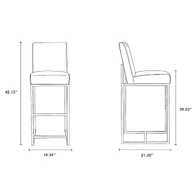 MANHATTAN COMFORT Element Faux-Leather Bar Stool 3-piece Set