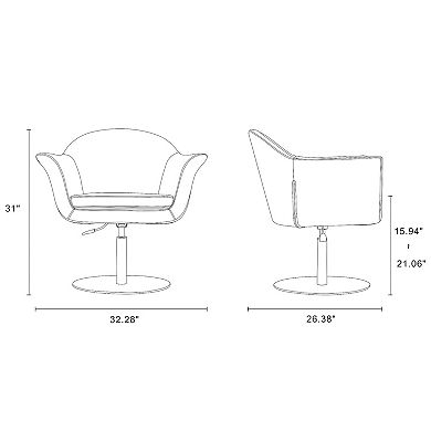 MANHATTAN COMFORT Voyager Swivel Adjustable Accent Chair 2-piece Set