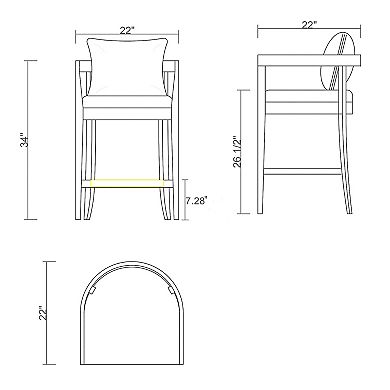 MANHATTAN COMFORT Ritz Counter Stool 2-piece Set