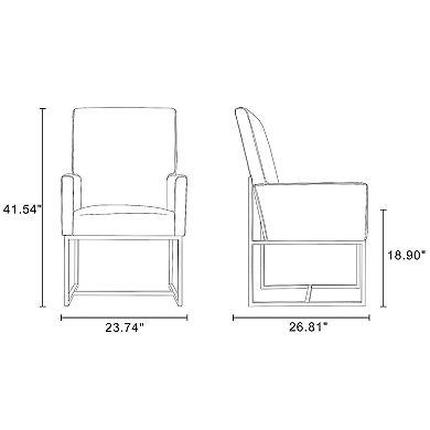 MANHATTAN COMFORT Element Dining Arm Chair 2-piece Set