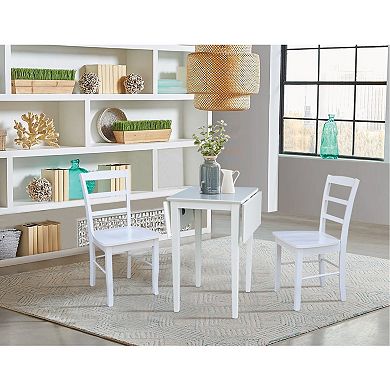 International Concepts Small Dual Drop Leaf Dining Table & Chair 3-piece Set