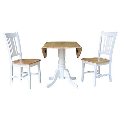 International Concepts San Remo Dual Drop Leaf Table & Chair 3-piece Set