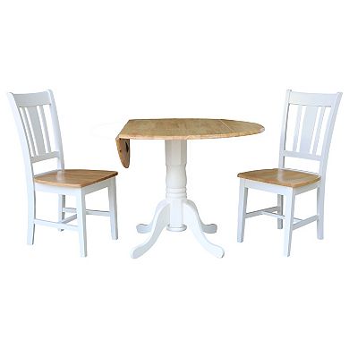 International Concepts San Remo Dual Drop Leaf Table & Chair 3-piece Set